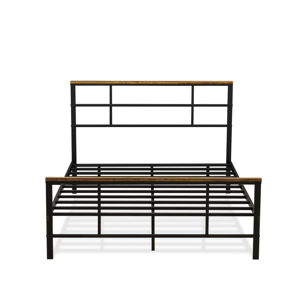 IGFBBJG Modern Lavish Full Size Bed with Sturdy Metal Legs - Elegant Black Finish with Coating