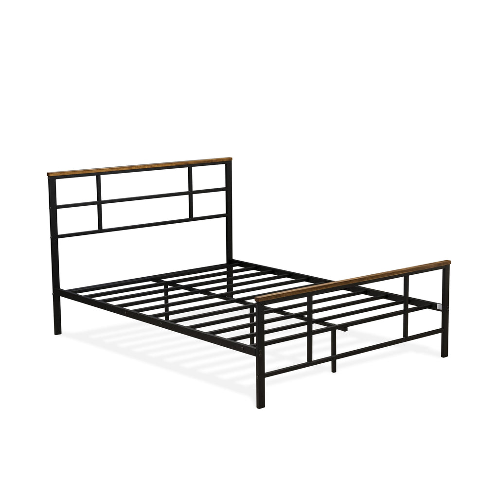 IGFBBJG Modern Lavish Full Size Bed with Sturdy Metal Legs - Elegant Black Finish with Coating