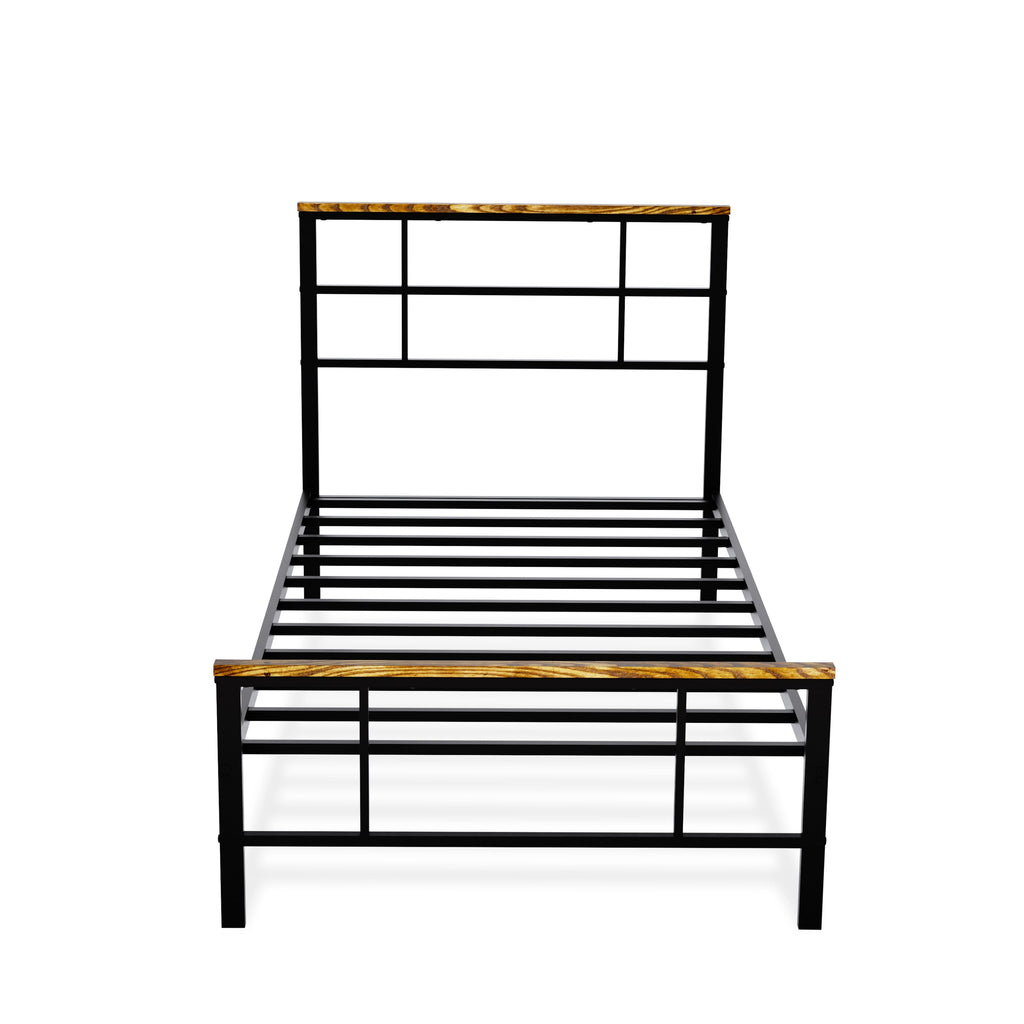 IGTBBF3 Sleek Ingram Stylish Black Bed Frame with Four Metal Legs - Premium Finish