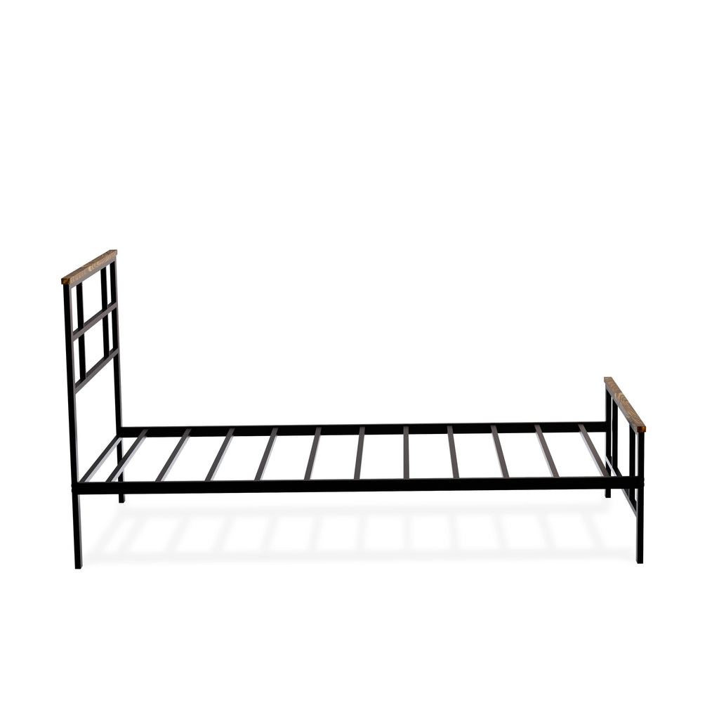 IGTBBF3 Sleek Ingram Stylish Black Bed Frame with Four Metal Legs - Premium Finish