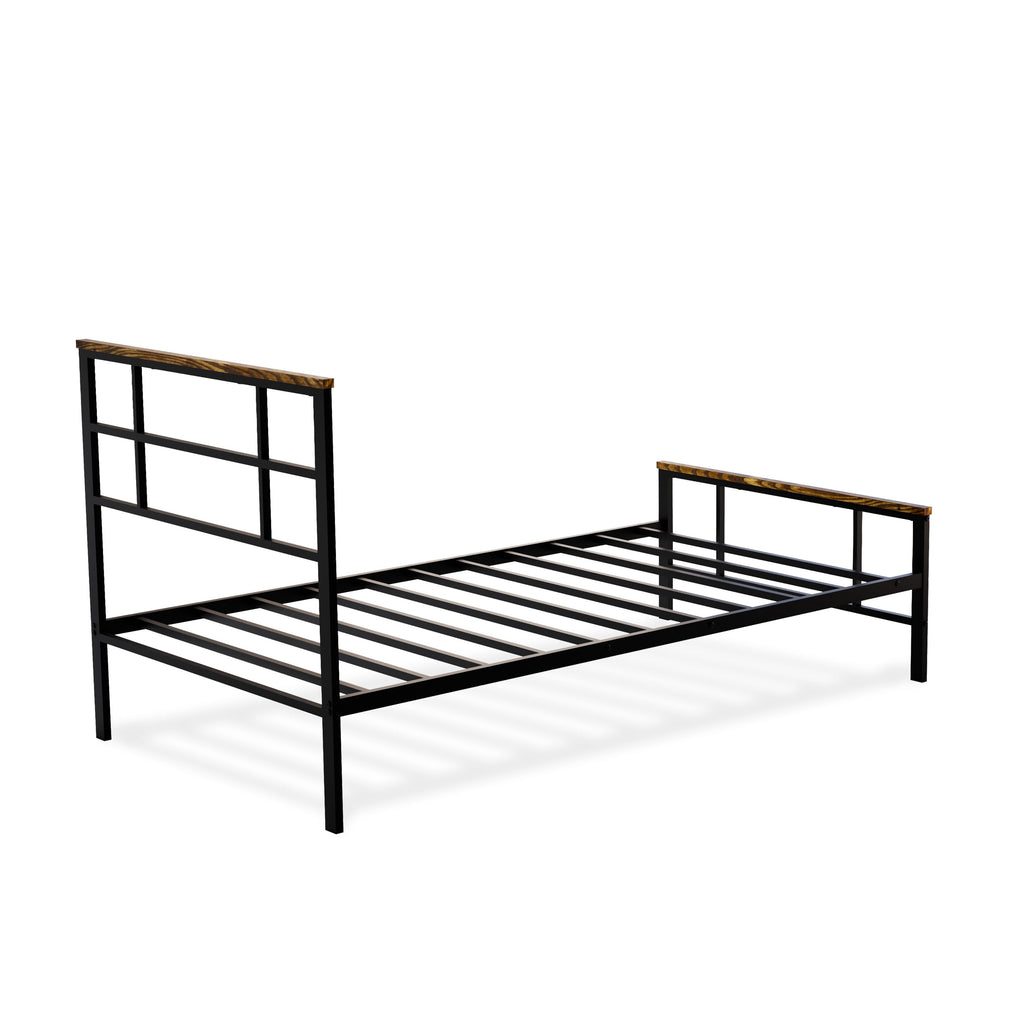 IGTBBF3 Sleek Ingram Stylish Black Bed Frame with Four Metal Legs - Premium Finish