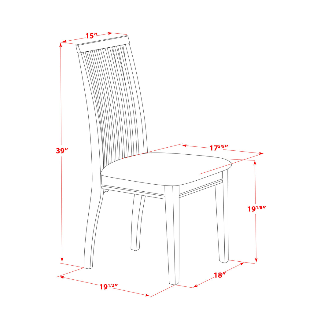 MZIP5-I6V-N 5-Piece Dining Set Rectangle Table with Dropleaf & 4 Upholstered Chairs, 36x54 Linen-White