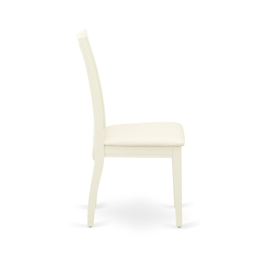 NDIP3-139-M Pristine 3-Piece Dining Ensemble with Drop Leaf Table & Linen Upholstered Chairs, 30x48