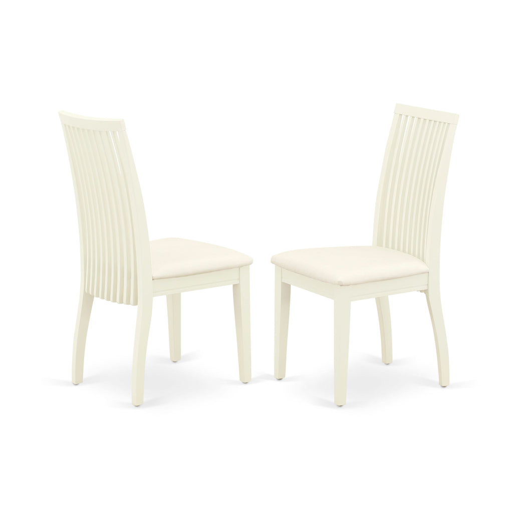NDIP3-139-M Pristine 3-Piece Dining Ensemble with Drop Leaf Table & Linen Upholstered Chairs, 30x48