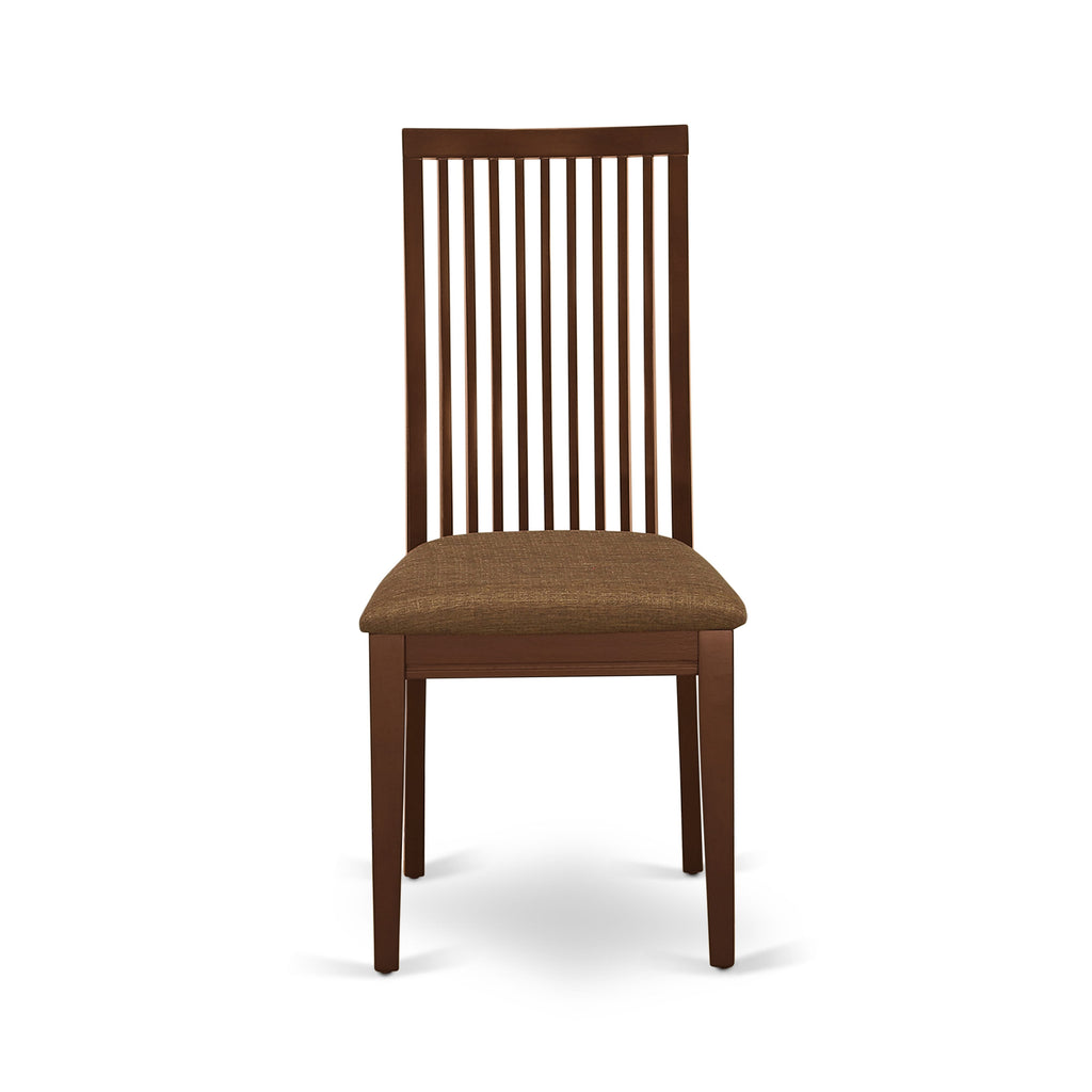 MZIP5-4XV-6 5 Piece Mahogany Dining Ensemble Dropleaf Table with 4 Linen Upholstered Chairs, 36x54 Inches
