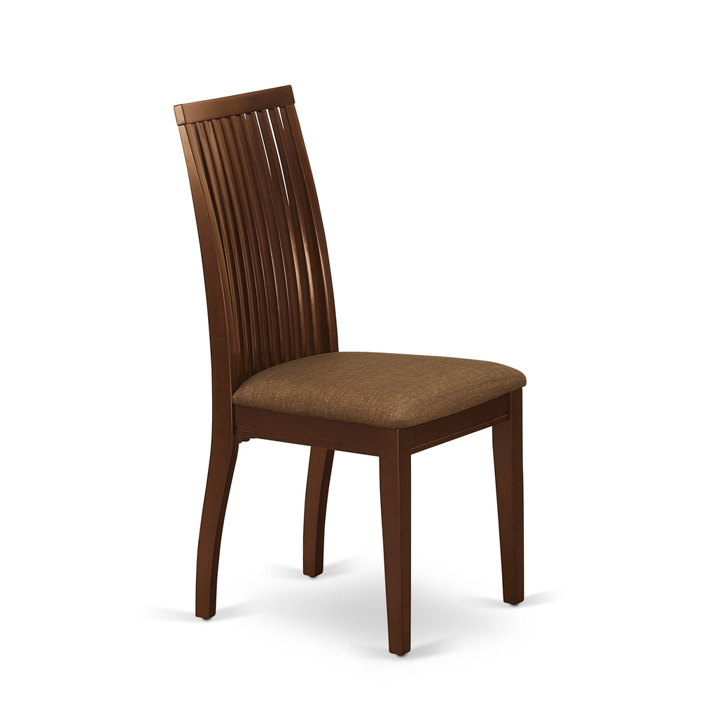 MZIP3-H6G-Q 36x54 Rectangular Dining Set with Dropleaf & Upholstered Chairs for Compact Spaces, Warm Mahogany