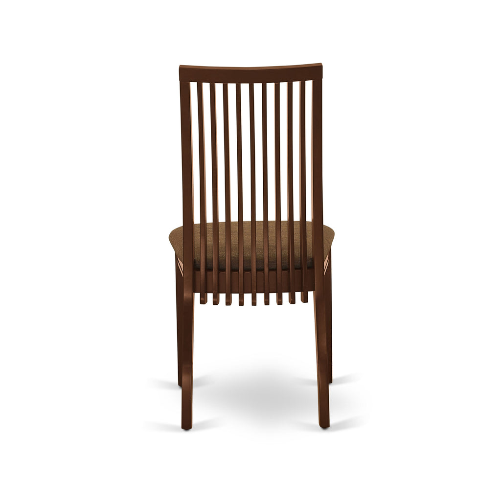 MZIP3-H6G-Q 36x54 Rectangular Dining Set with Dropleaf & Upholstered Chairs for Compact Spaces, Warm Mahogany