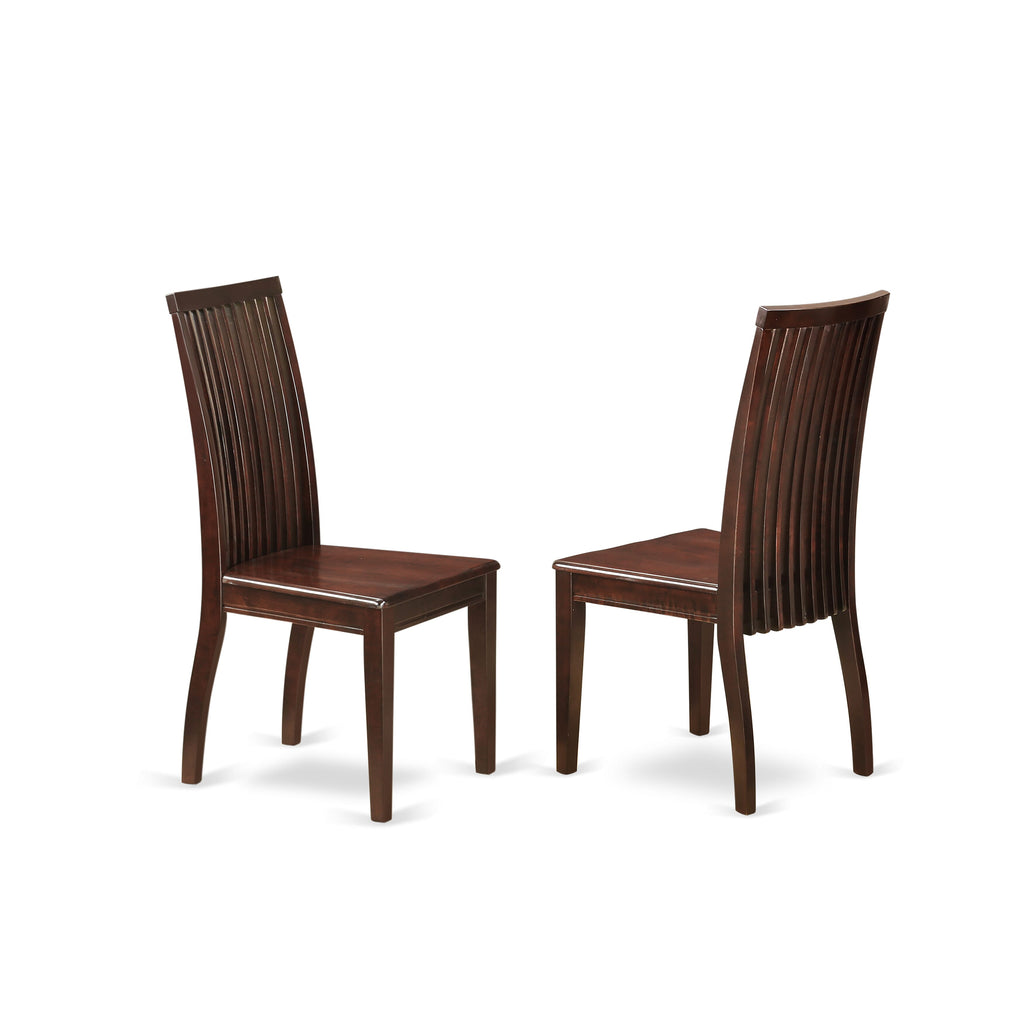 MZIP3-HE7-2 Elegant 3-Piece Dining Set with Rectangular Drop Leaf Table and Two Chairs, Mahogany, 36x54 Inches