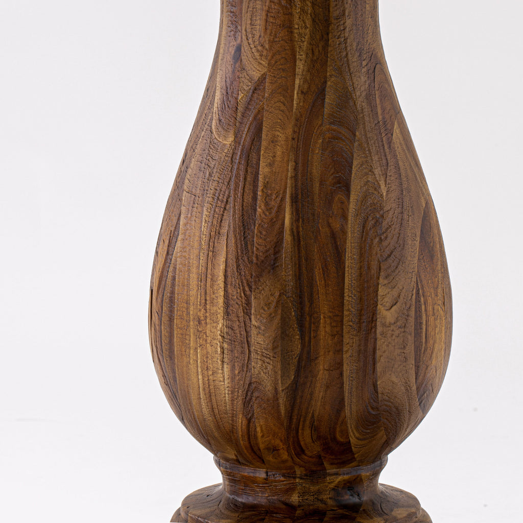 IR2-04-3T Rustic Round Dining Table - Pedestal Base Design in Antique Walnut with Sandblasting Finish, 48x48
