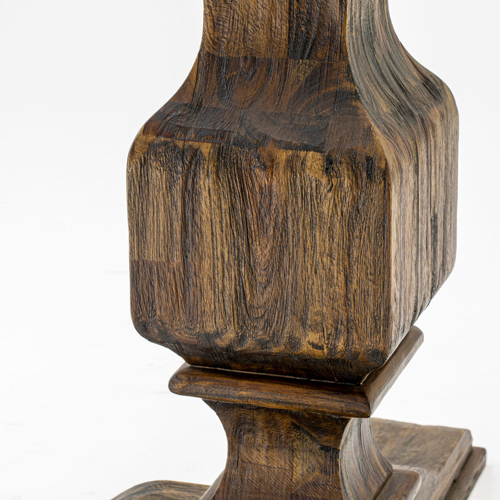 IR3-09-UJ Classic Round Wood Dining Table with Pedestal Base, 48x48, Distressed Jacobean Finish