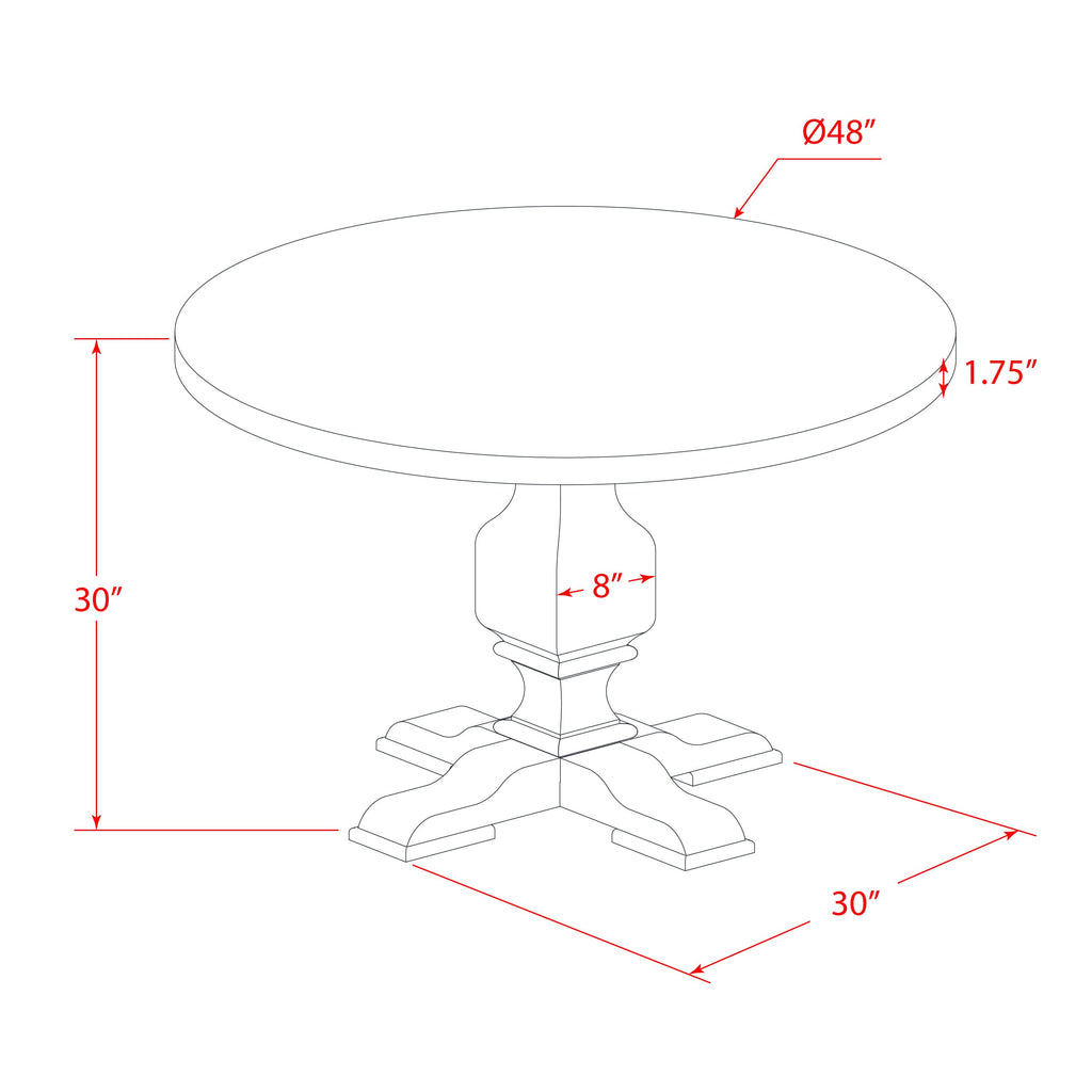 I3SI7-ZQS 7 Piece Dining Ensemble Featuring a Round Pedestal Table and 6 Limelight Fabric Chairs in Jacobean Finish