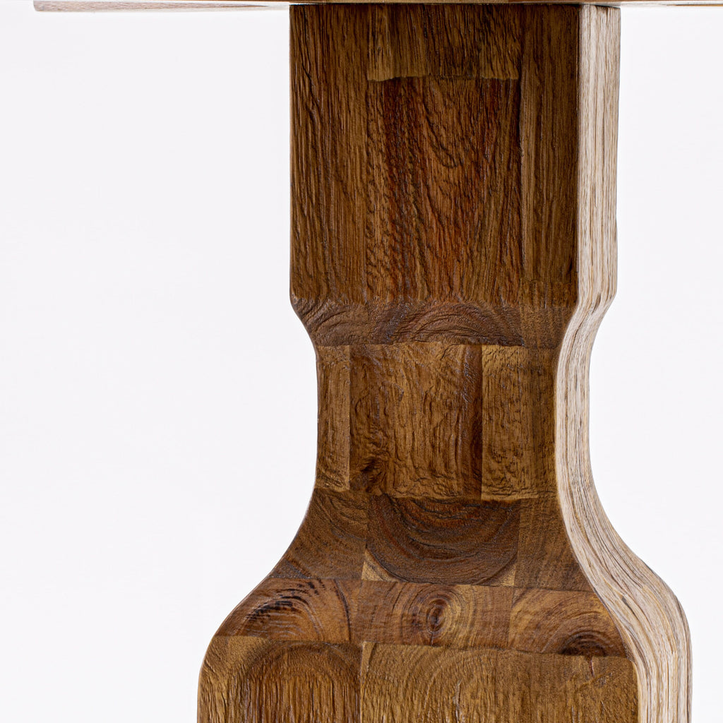IR3-0V-KM Round Dining Table with Pedestal Base, Antique Sandblasting Walnut, 48-Inch Diameter