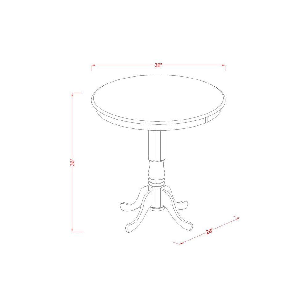 JAT-WP4-3V Jackson 36x36-Inch Counter Height Pedestal Dining Table in Buttermilk and Cherry