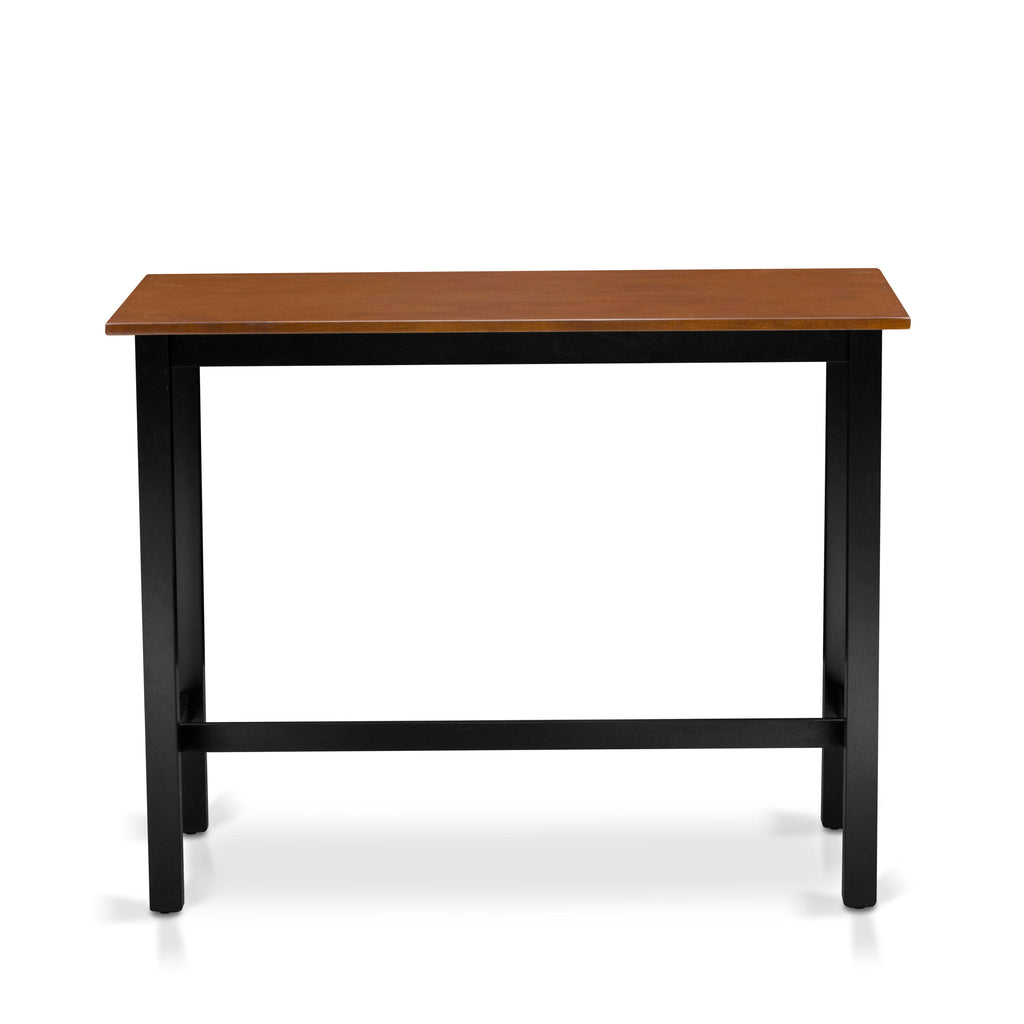 KATY4-NRQ-V 4 Piece Dining Set with Rectangular Table, 2 Stools & Bench, 24x47 Inch, Black & Cherry