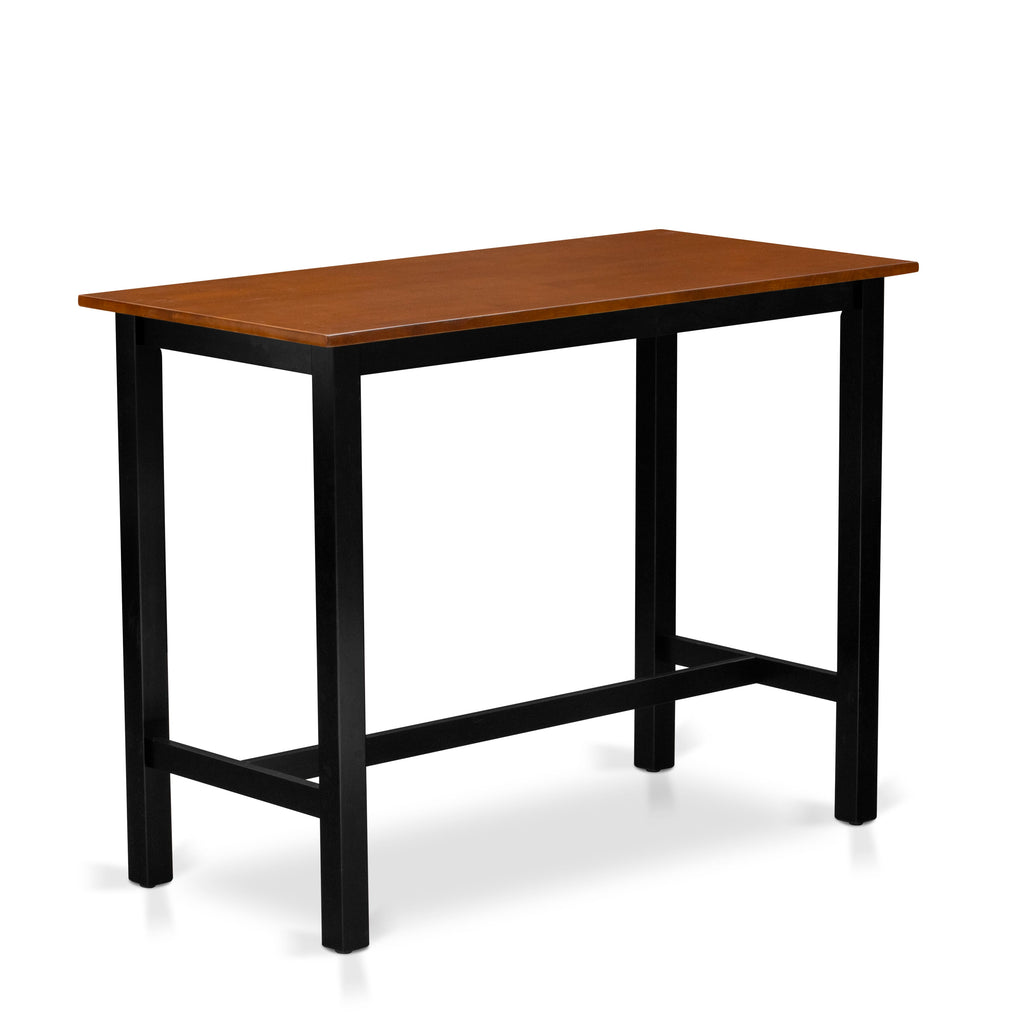 KATY4-NRQ-V 4 Piece Dining Set with Rectangular Table, 2 Stools & Bench, 24x47 Inch, Black & Cherry
