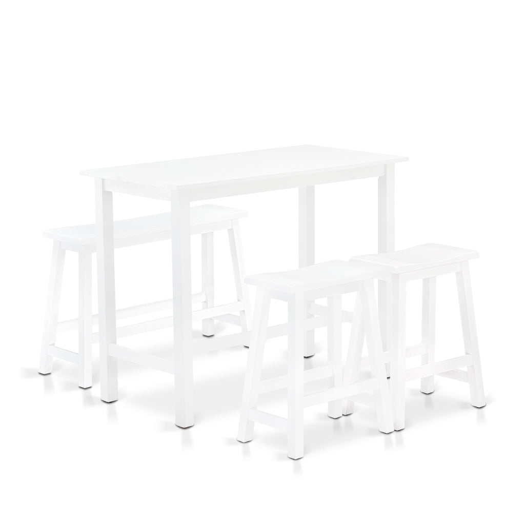 KATY4-CNP-B Contemporary 4-Piece Dining Ensemble with Rectangular Table, Bench & 2 Stools, Chic Finish