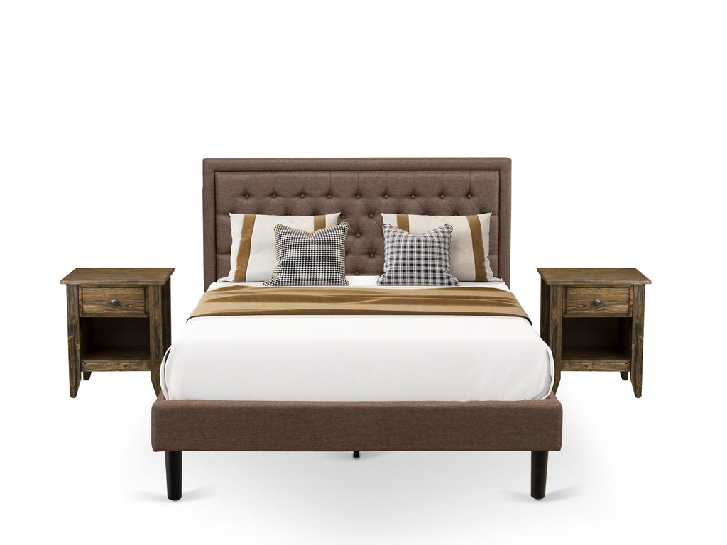 Transform Your Bedroom with KD18Q-HH3O5 Elegant 3-Piece Set Featuring Queen Bed & Nightstands