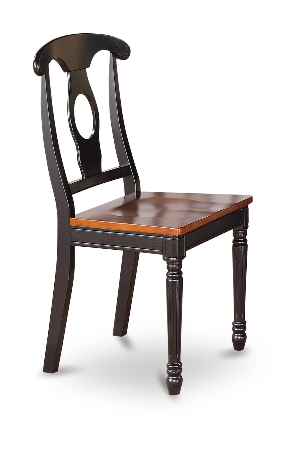 KEC-B98-I Timeless Kenley Napoleon Chairs Set - Elegant Wood Seating Pair in Cherry & Black