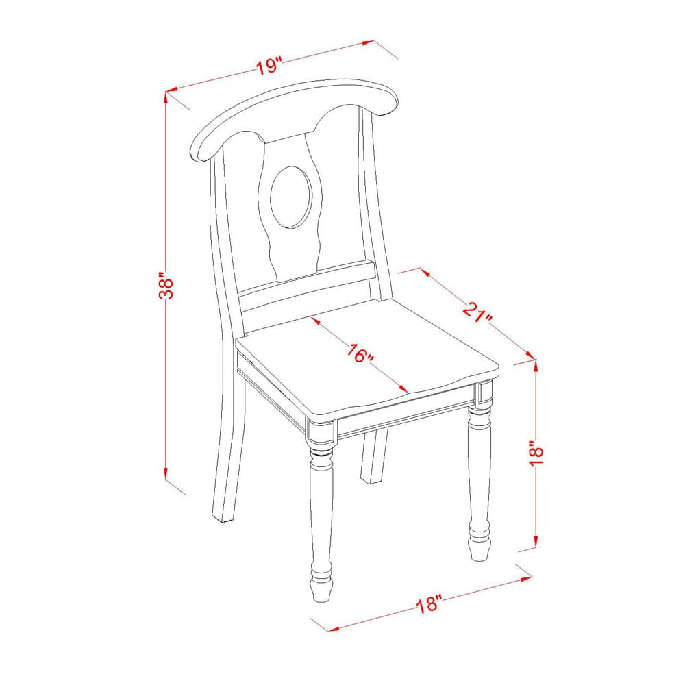 KEC-W4U-E Kenley Buttermilk & Cherry Napoleon Back Dining Chairs - 2-Piece Wood Seat Set