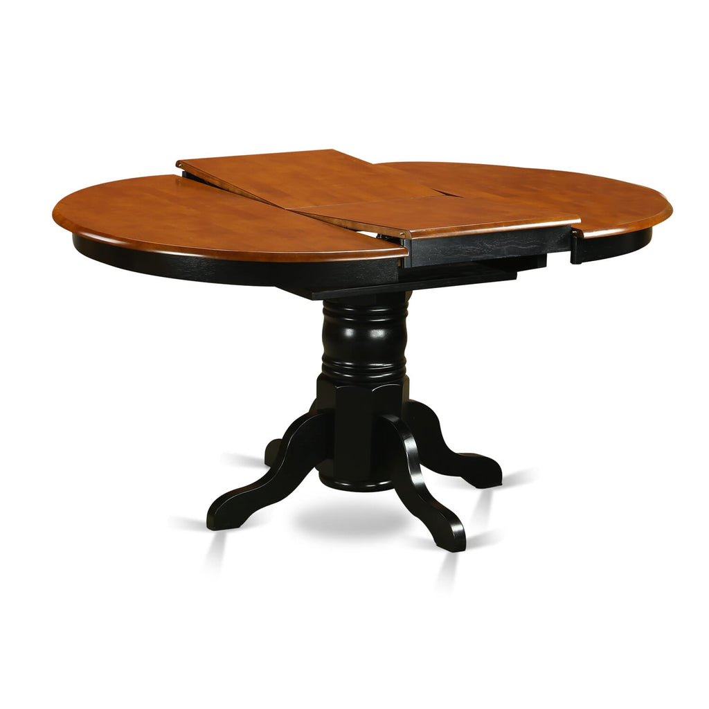 KENL5-CUB-K Dining Set for Four - Oval Table with Leaf & Comfortable Chairs, Black Cherry Finish