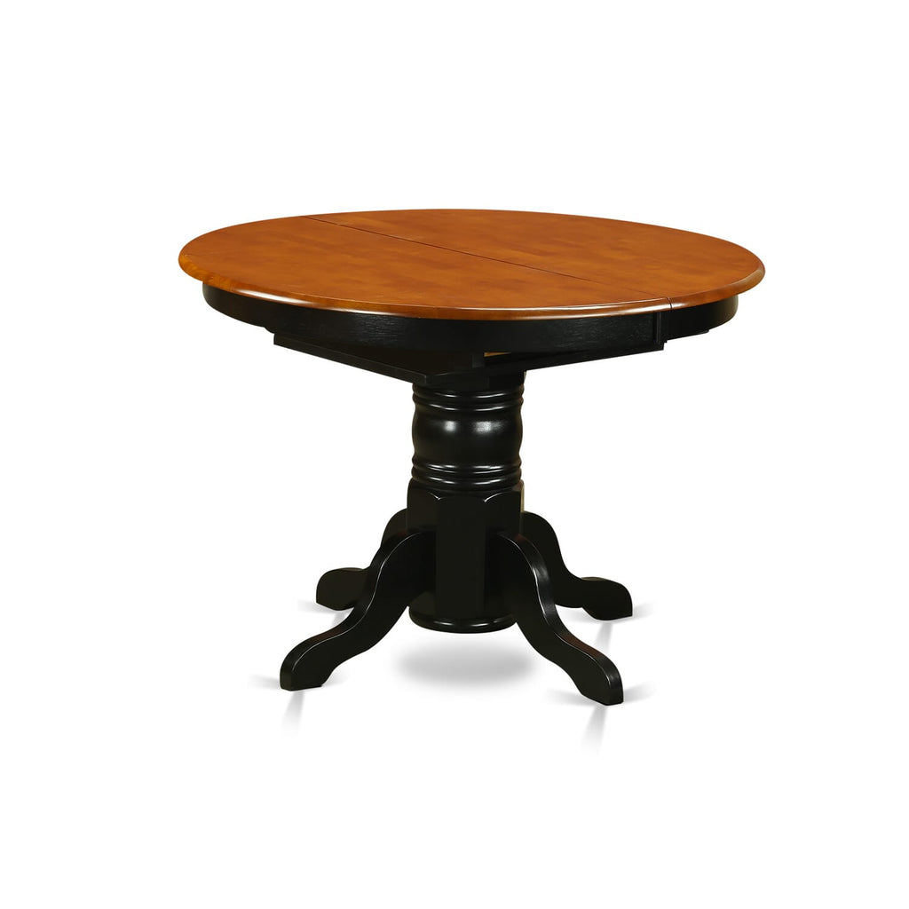 KENL5-CUB-K Dining Set for Four - Oval Table with Leaf & Comfortable Chairs, Black Cherry Finish