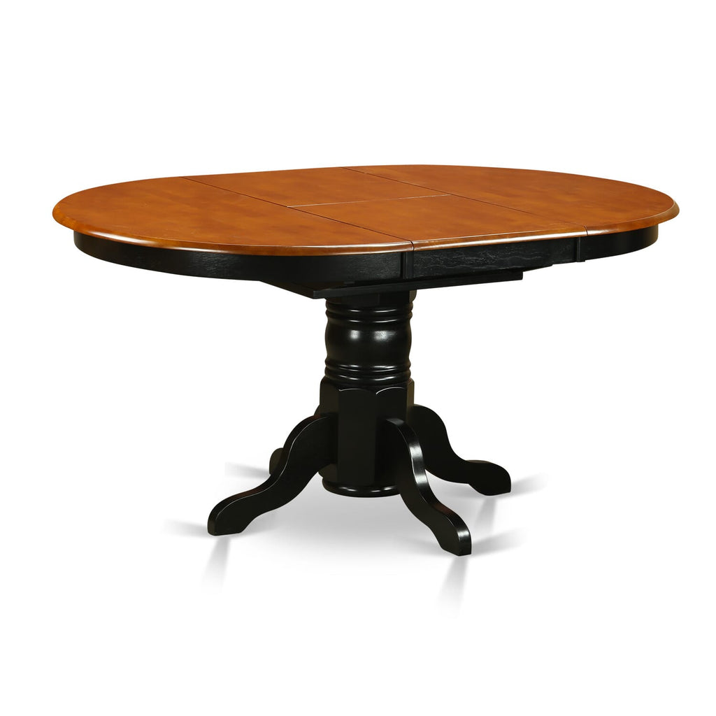 KENL5-CUB-K Dining Set for Four - Oval Table with Leaf & Comfortable Chairs, Black Cherry Finish