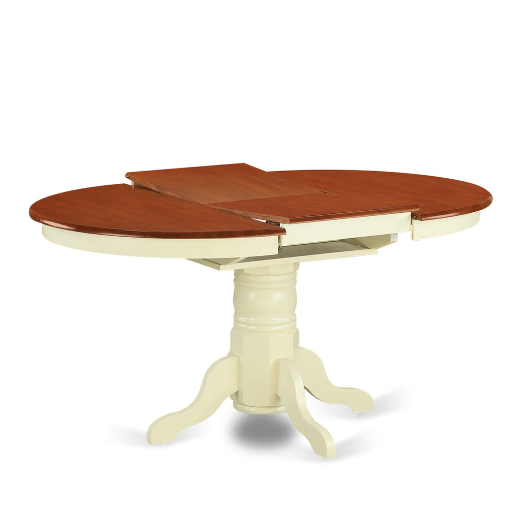 KECL5-H48-S 5-Piece Dining Ensemble with Oval Table & Butterfly Leaf, Buttermilk & Cherry Chairs, for 4