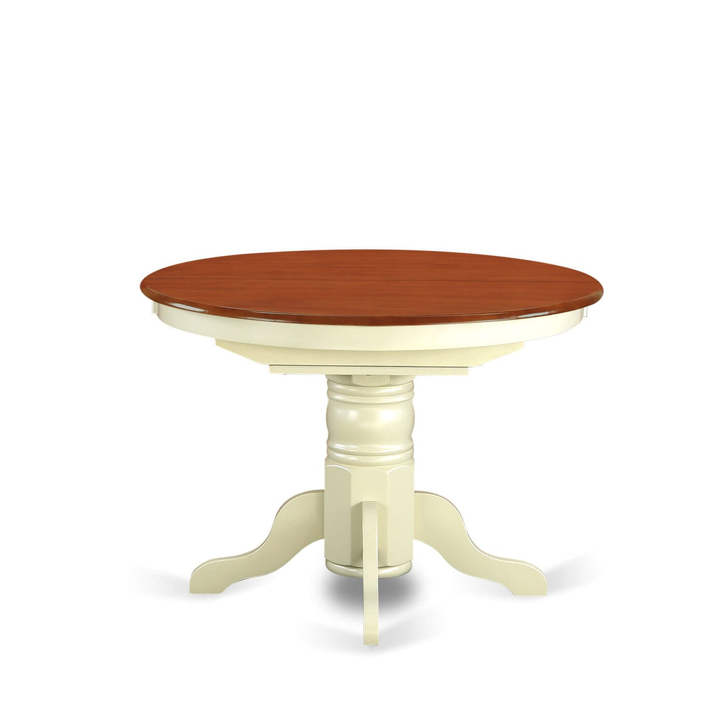 KECL5-H48-S 5-Piece Dining Ensemble with Oval Table & Butterfly Leaf, Buttermilk & Cherry Chairs, for 4