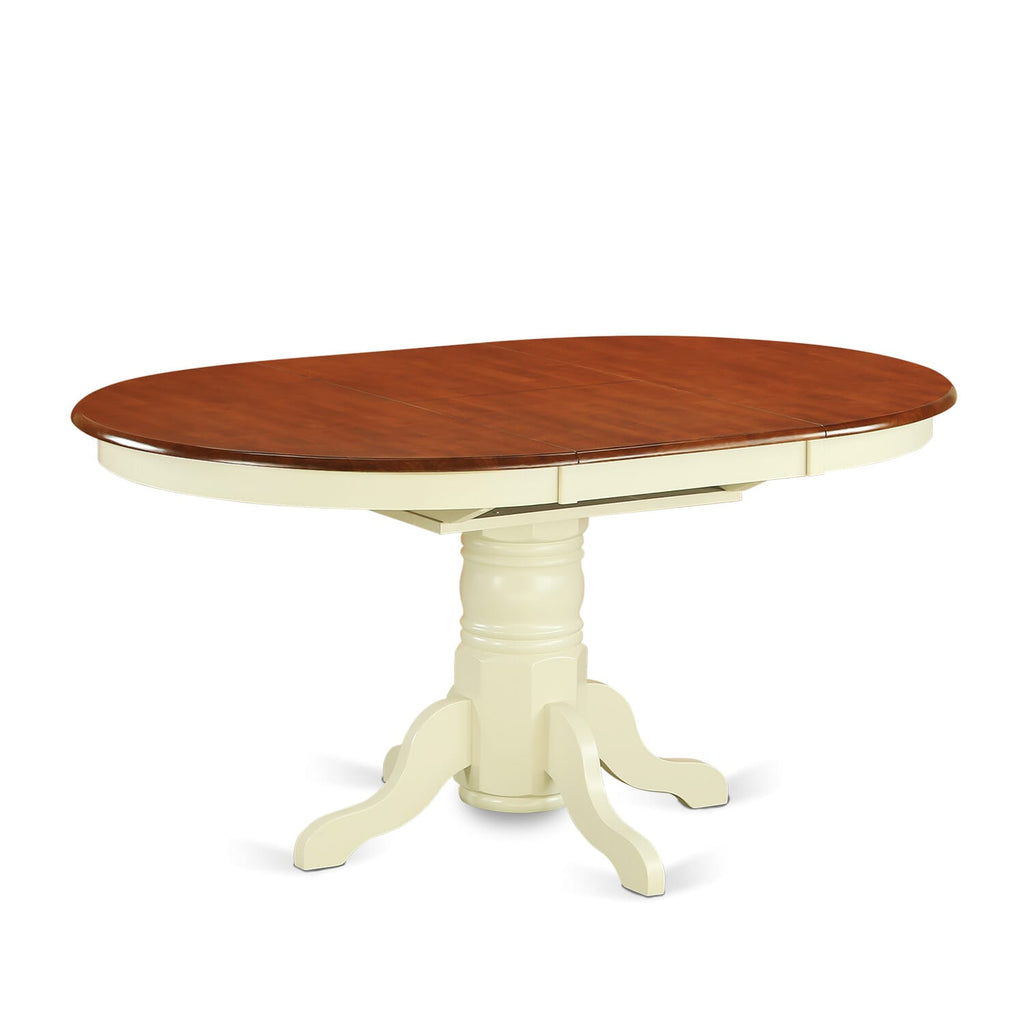 KECL5-H48-S 5-Piece Dining Ensemble with Oval Table & Butterfly Leaf, Buttermilk & Cherry Chairs, for 4