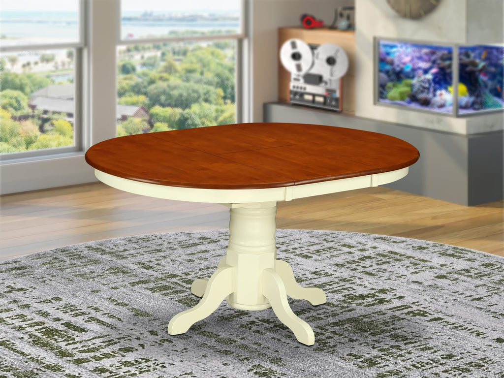 Elegant Oval Dining Table KET-WSM-B0 with Butterfly Leaf and Charming Pedestal Base 42x60