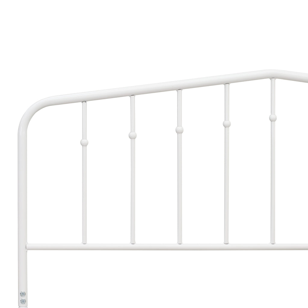 KHFBWS4 Premium White Full Bed Frame with Tri-Metal Support Legs and Powder Coated Finish