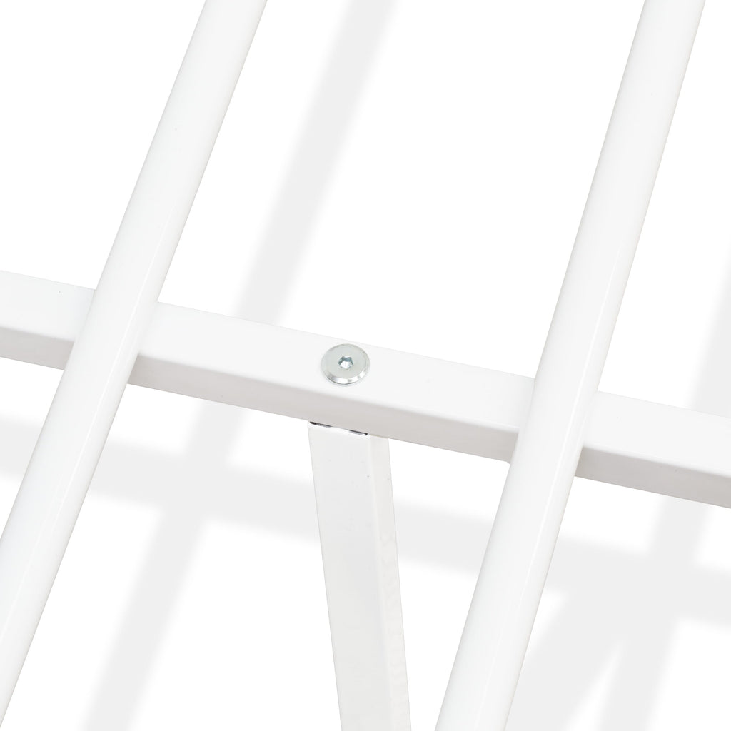 KHFBWS4 Premium White Full Bed Frame with Tri-Metal Support Legs and Powder Coated Finish