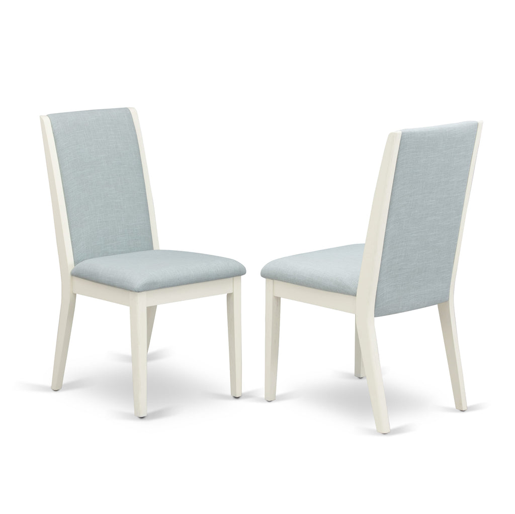 V027LRZA-1 6-Piece Dining Ensemble with V-Leg Table, 4 Aqua Linen Seats & Bench, 40x72 Inch, Multi-Hue