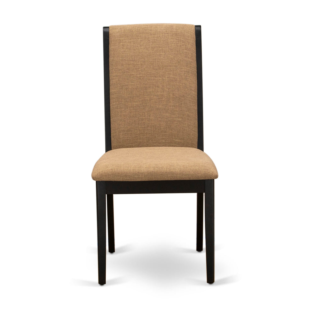 Delightful DLLA5-2C2-8Z Dropleaf Dining Table and 4 Sable-Linen Parson Seats Set, 42x42