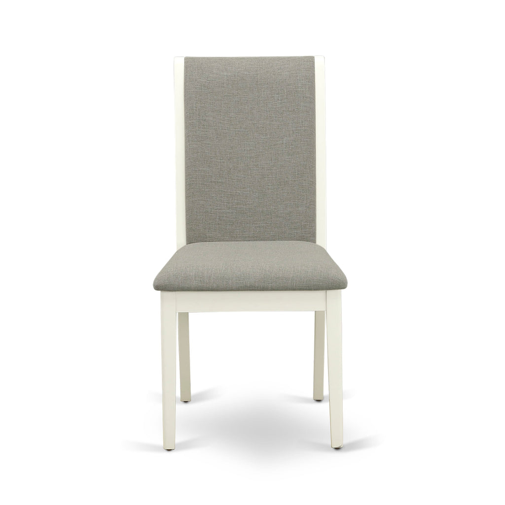 NDLA3-D6V-M2 3-Piece Compact Dining Set Rectangular Table with Foldable Leaf & 2 Parson Chairs, 30x48 White