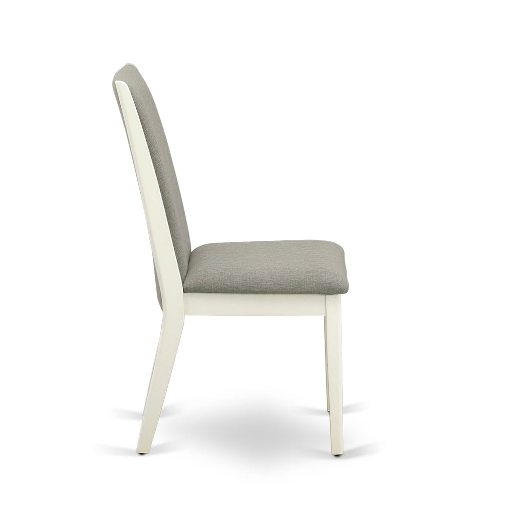 NDLA3-D6V-M2 3-Piece Compact Dining Set Rectangular Table with Foldable Leaf & 2 Parson Chairs, 30x48 White