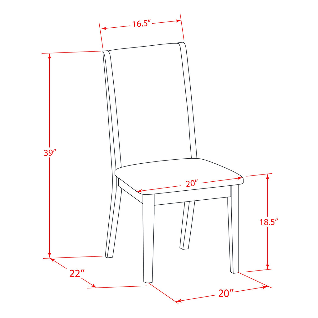 NDLA3-D6V-M2 3-Piece Compact Dining Set Rectangular Table with Foldable Leaf & 2 Parson Chairs, 30x48 White