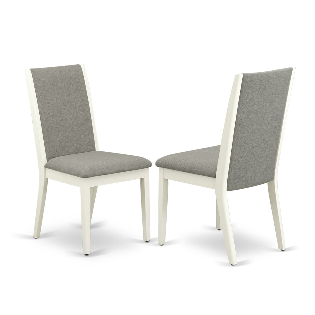 NDLA3-D6V-M2 3-Piece Compact Dining Set Rectangular Table with Foldable Leaf & 2 Parson Chairs, 30x48 White