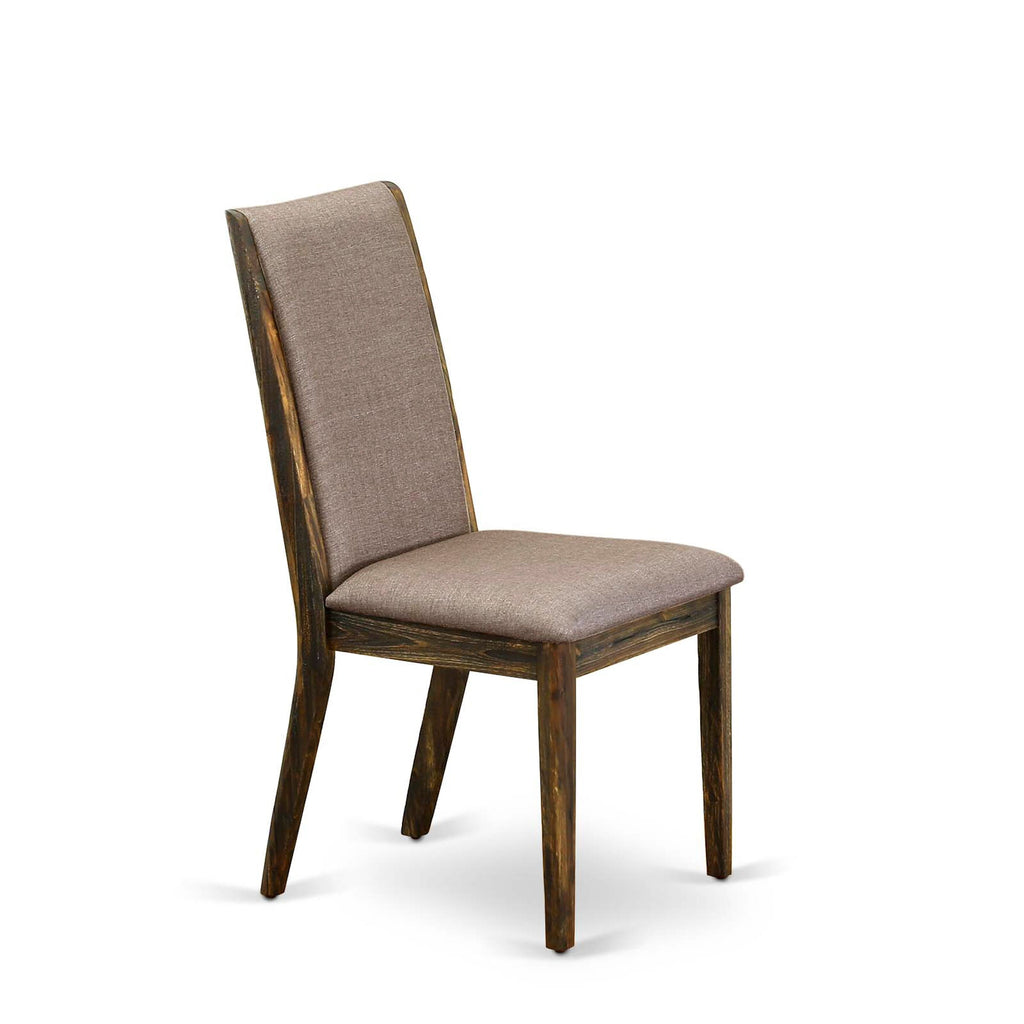 LALA7-MV-1J Deluxe 7 Piece Dining Ensemble Featuring Extended Rectangle Table & 6 Upholstered Chairs, Khaki, 42x92 Jacovia
