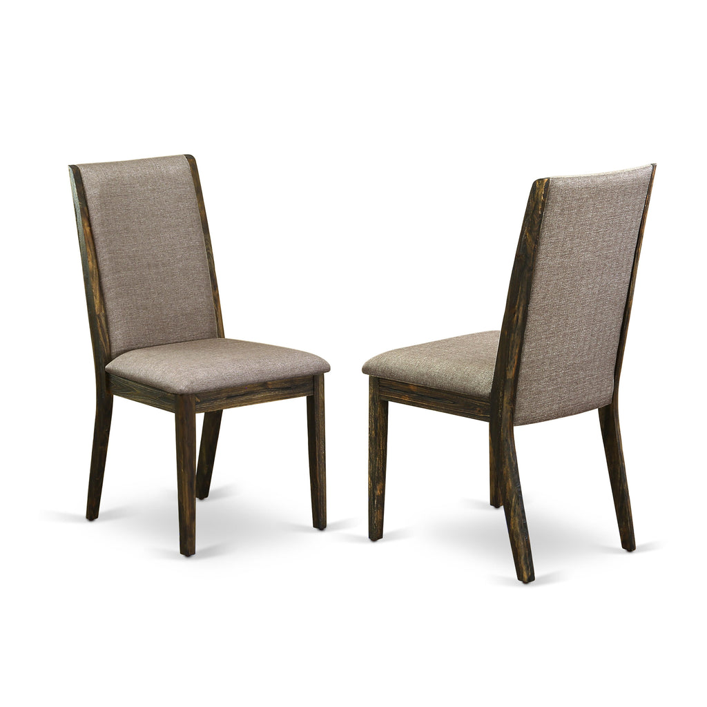 LALA9-61-7U 9-Piece Dining Set Featuring a Walnut Rectangle Table and 8 Dark Khaki Fabric Chairs, 42x92
