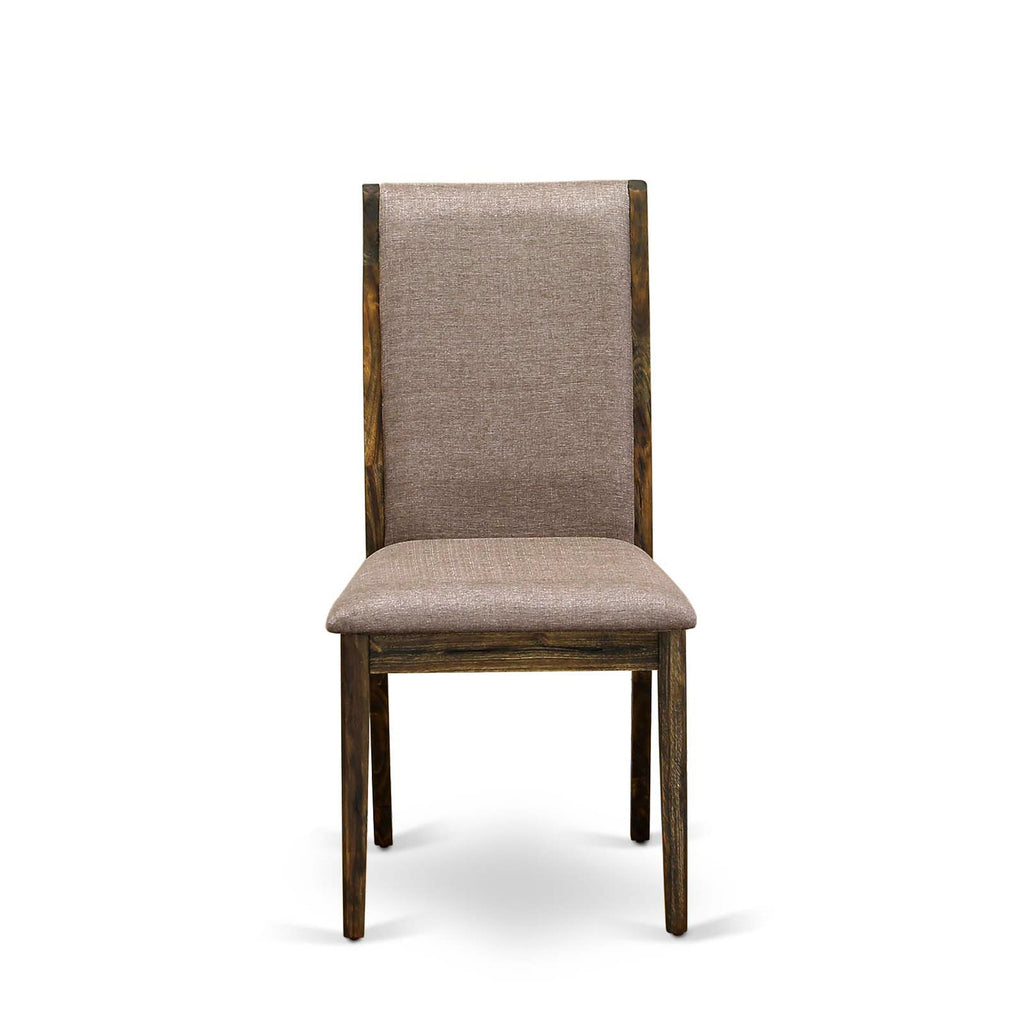 LALA7-MV-1J Deluxe 7 Piece Dining Ensemble Featuring Extended Rectangle Table & 6 Upholstered Chairs, Khaki, 42x92 Jacovia