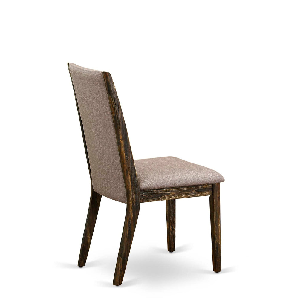 LALA9-61-7U 9-Piece Dining Set Featuring a Walnut Rectangle Table and 8 Dark Khaki Fabric Chairs, 42x92
