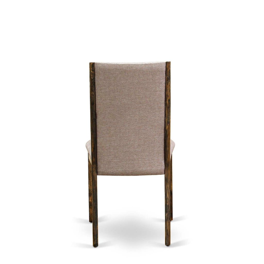 LALA9-61-7U 9-Piece Dining Set Featuring a Walnut Rectangle Table and 8 Dark Khaki Fabric Chairs, 42x92