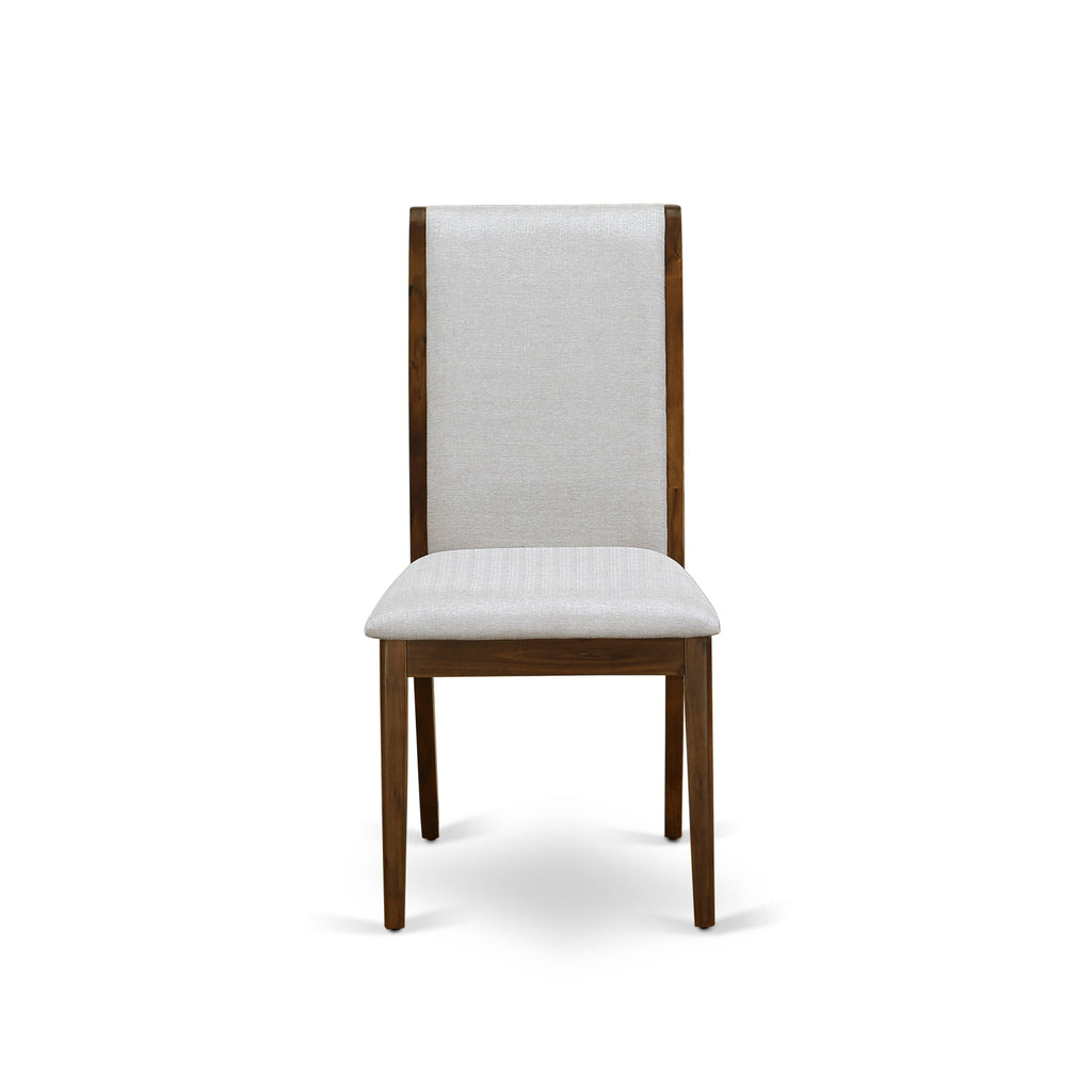 LALA9-47-9N Jacobean Dining Set with Extendable Table & 8 Chairs, 42x92in, Grey Linen Upholstery