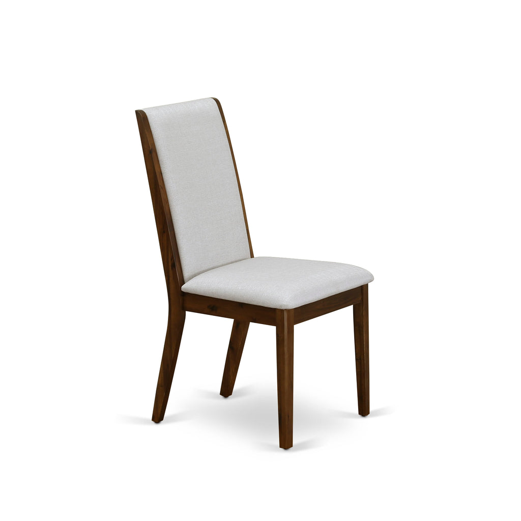 LALA9-47-9N Jacobean Dining Set with Extendable Table & 8 Chairs, 42x92in, Grey Linen Upholstery