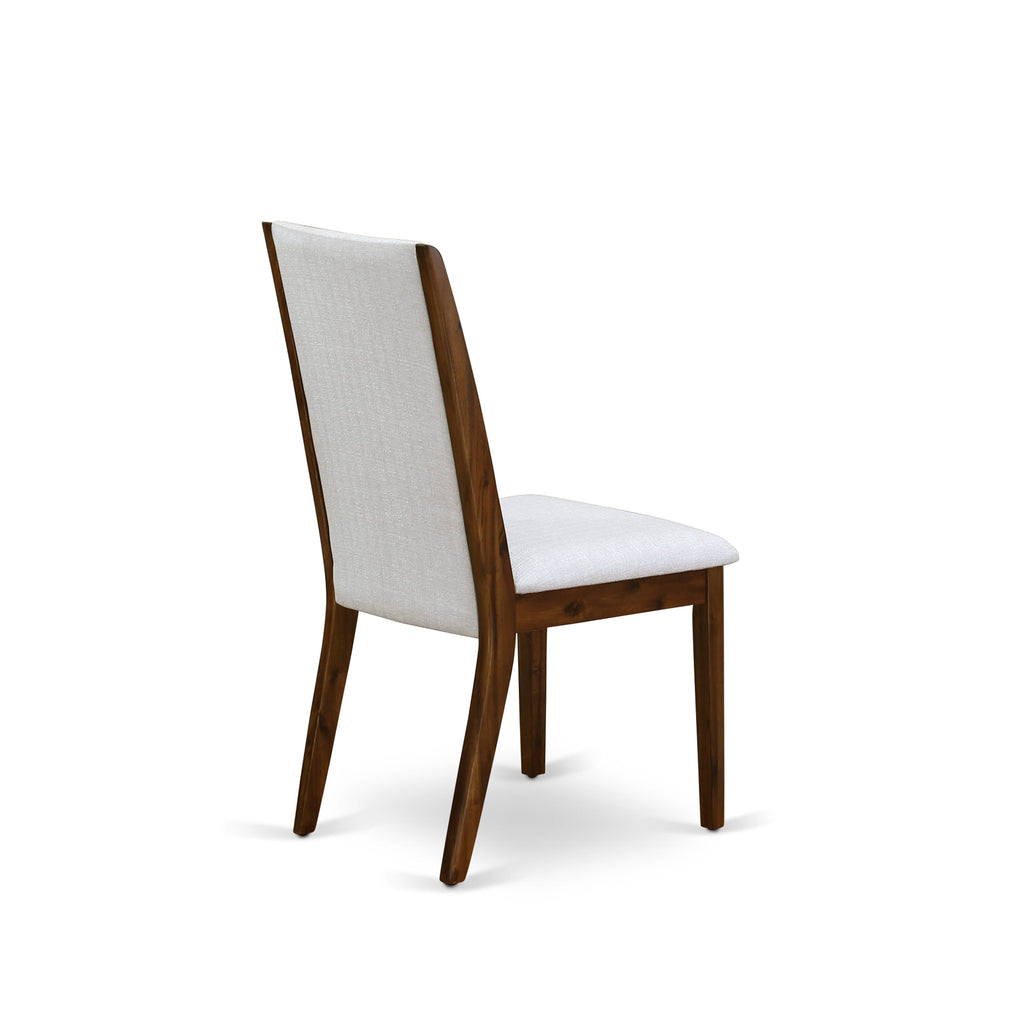 LALA9-47-9N Jacobean Dining Set with Extendable Table & 8 Chairs, 42x92in, Grey Linen Upholstery