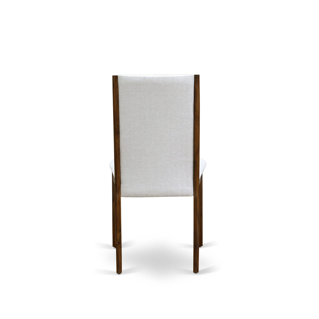 LALA9-47-9N Jacobean Dining Set with Extendable Table & 8 Chairs, 42x92in, Grey Linen Upholstery