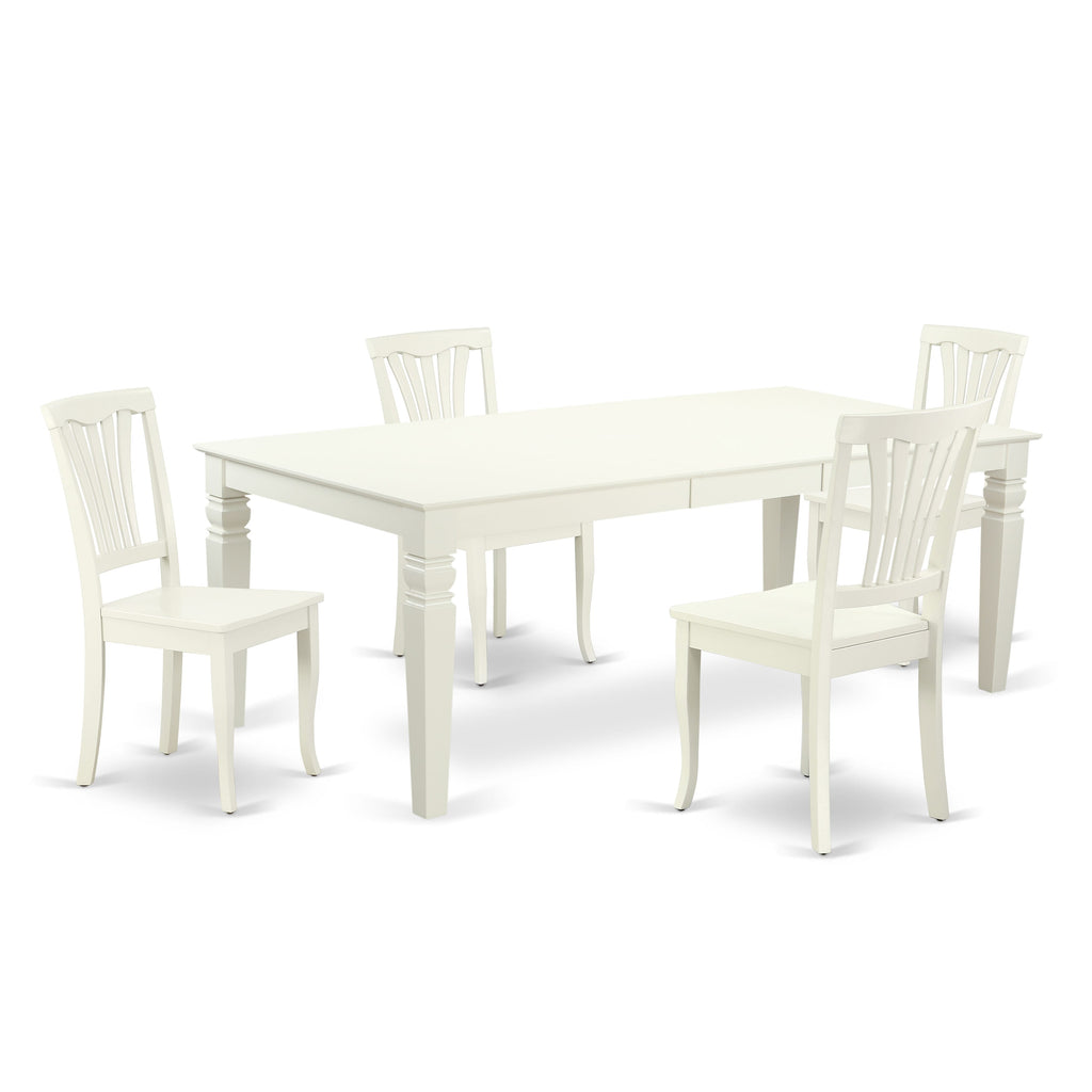 LGAV5-MQO-T Elegant 5-Piece Dining Ensemble with Expanding 42x84 Table and Chairs Set