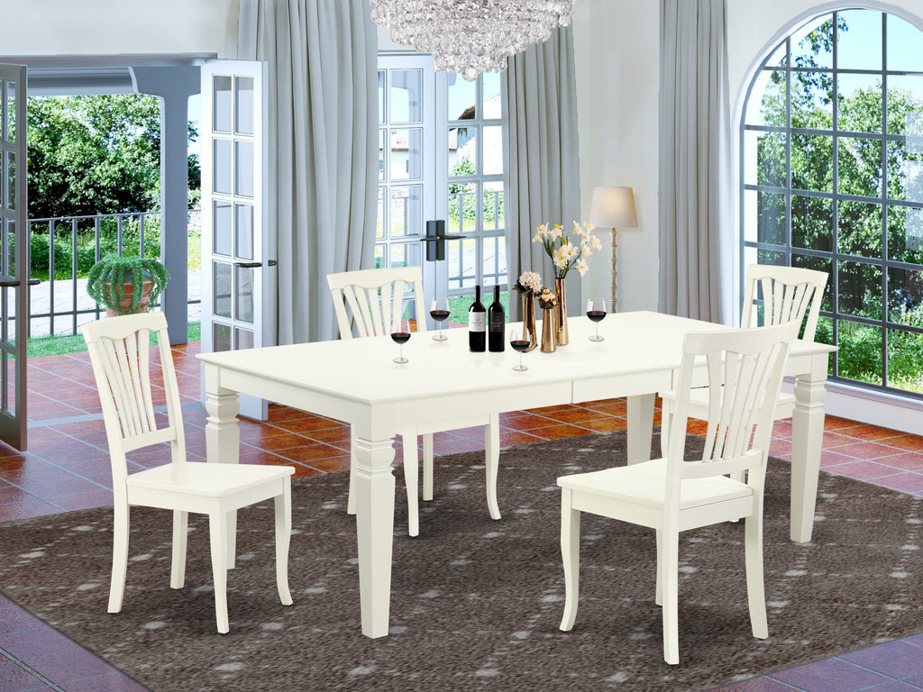LGAV5-MQO-T Elegant 5-Piece Dining Ensemble with Expanding 42x84 Table and Chairs Set