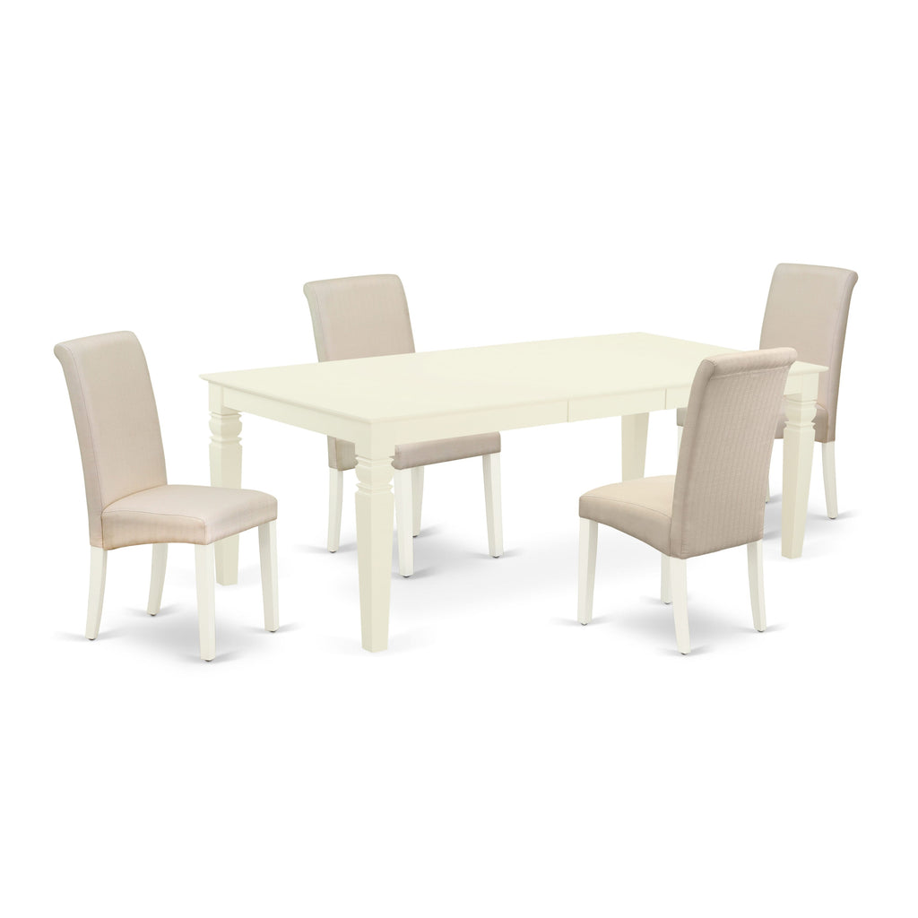 LGBA5-E6F-GT 5-Piece Dining Collection Set with Expandable Table & Cream Chairs
